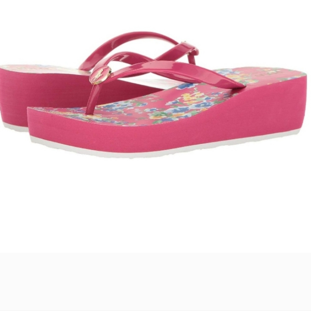New Ralph Lauren Borolla Wedge Flip Flop Size 6 Big Girls Women's 7.5 - Picture 4 of 4